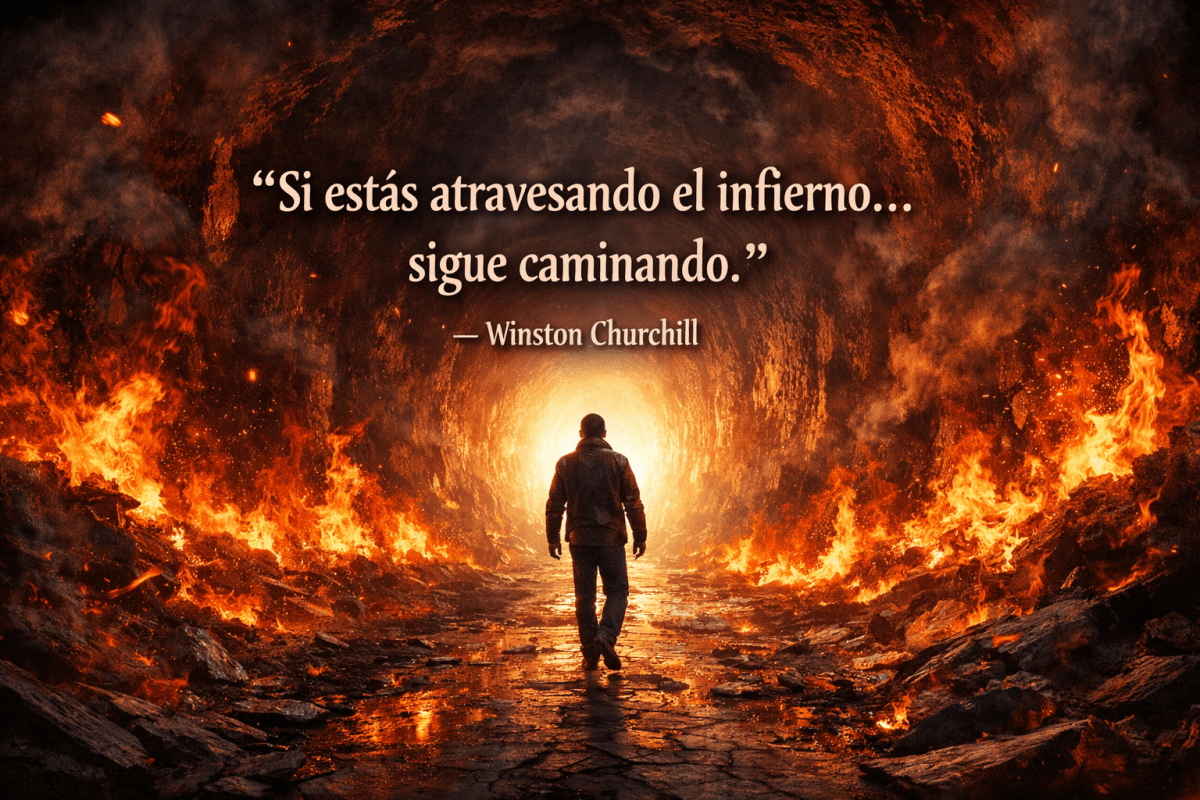 Si estás atravesando el infierno… sigue caminando. (Winston&nbsp;Churchill)