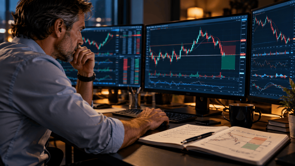 Trader gestionando una operación y respetando su plan de trading